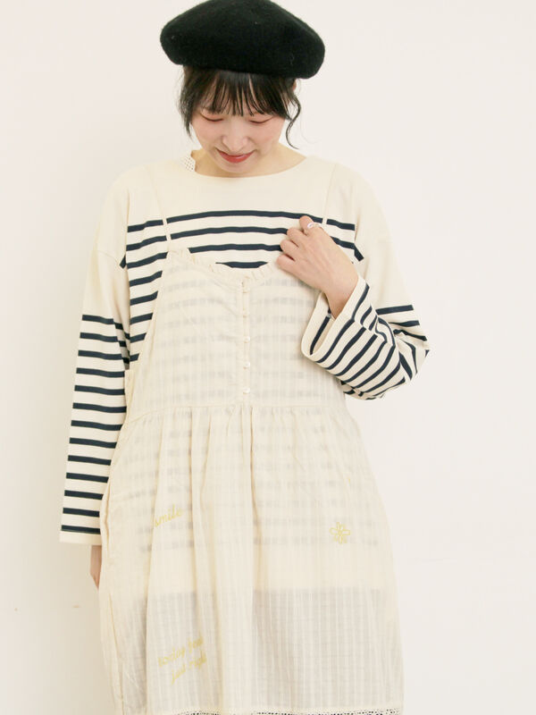 パネルボーダーロングスリーブカットソー(ネイビー)|Samansa Mos2(サマンサ モスモス)通販