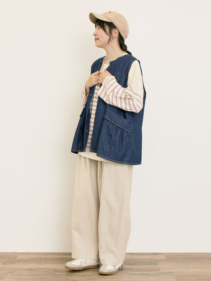 パネルボーダーロングスリーブカットソー(ピンク/モカ/グリーン/ネイビー)|Samansa Mos2(サマンサ モスモス)通販