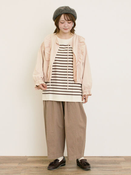 パネルボーダーロングスリーブカットソー(ピンク/モカ/グリーン/ネイビー)|Samansa Mos2(サマンサ モスモス)通販