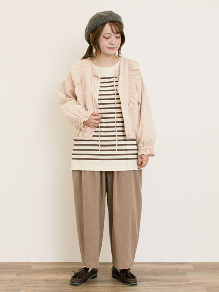 パネルボーダーロングスリーブカットソー(ピンク/モカ/グリーン/ネイビー)|Samansa Mos2(サマンサ モスモス)通販