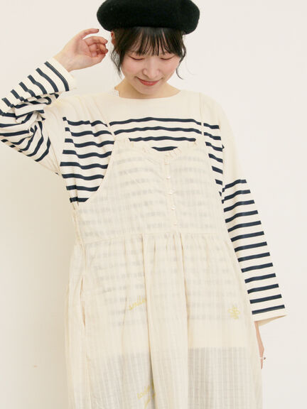 パネルボーダーロングスリーブカットソー(ピンク/モカ/グリーン/ネイビー)|Samansa Mos2(サマンサ モスモス)通販