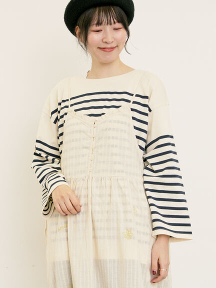 パネルボーダーロングスリーブカットソー(ピンク/モカ/グリーン/ネイビー)|Samansa Mos2(サマンサ モスモス)通販