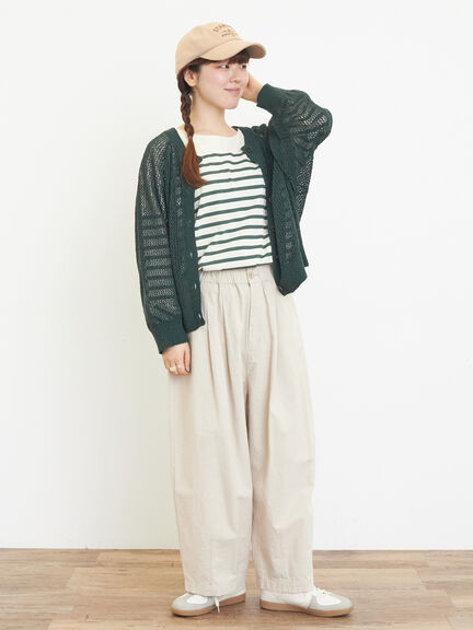 パネルボーダーロングスリーブカットソー(ピンク/モカ/グリーン/ネイビー)|Samansa Mos2(サマンサ モスモス)通販