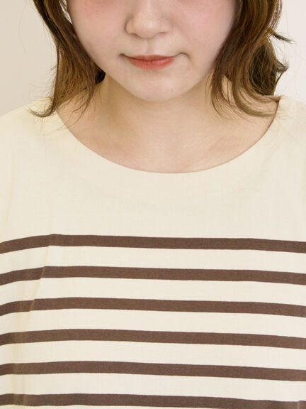 パネルボーダーロングスリーブカットソー(ピンク/モカ/グリーン/ネイビー)|Samansa Mos2(サマンサ モスモス)通販