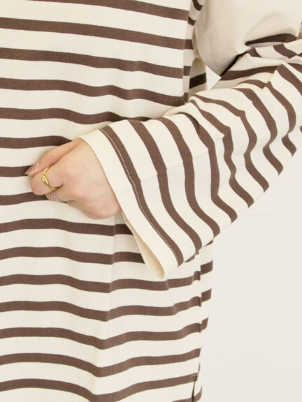 パネルボーダーロングスリーブカットソー(ピンク/モカ/グリーン/ネイビー)|Samansa Mos2(サマンサ モスモス)通販