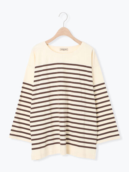 パネルボーダーロングスリーブカットソー(ピンク/モカ/グリーン/ネイビー)|Samansa Mos2(サマンサ モスモス)通販