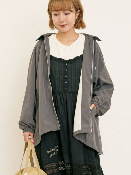 襟付きマウンテンパーカー(チャコールグレー/ベージュ/ブラウン/カーキ)|Samansa Mos2(サマンサ モスモス)通販