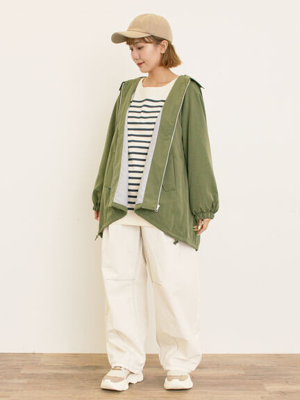 襟付きマウンテンパーカー(チャコールグレー/ベージュ/ブラウン/カーキ)|Samansa Mos2(サマンサ モスモス)通販