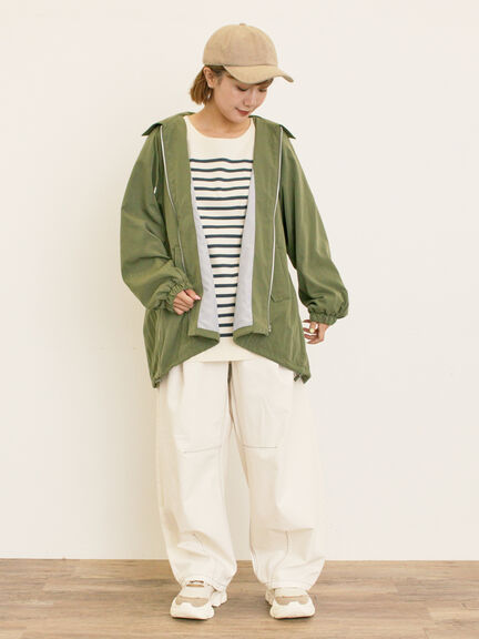 襟付きマウンテンパーカー(チャコールグレー/ベージュ/ブラウン/カーキ)|Samansa Mos2(サマンサ モスモス)通販