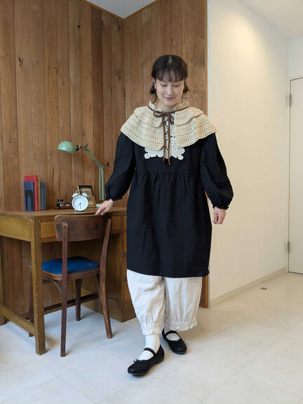 【WEB限定】胸元レース貼りチュニック(ブラック/キナリ)|Samansa Mos2(サマンサ モスモス)通販