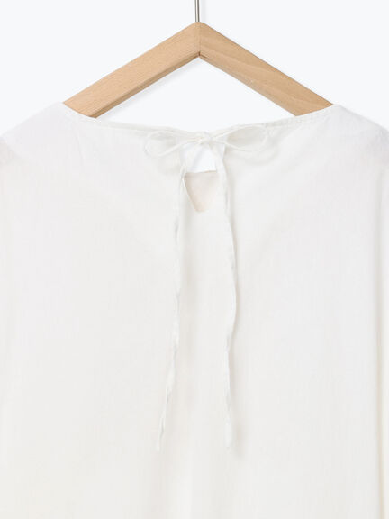 【WEB限定】胸元レース貼りチュニック(ブラック/キナリ)|Samansa Mos2(サマンサ モスモス)通販