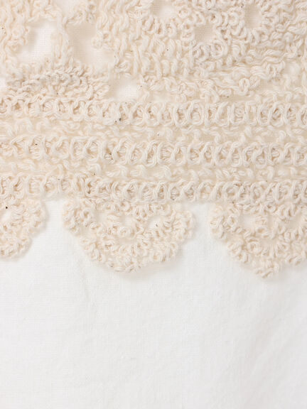 【WEB限定】胸元レース貼りチュニック(ブラック/キナリ)|Samansa Mos2(サマンサ モスモス)通販