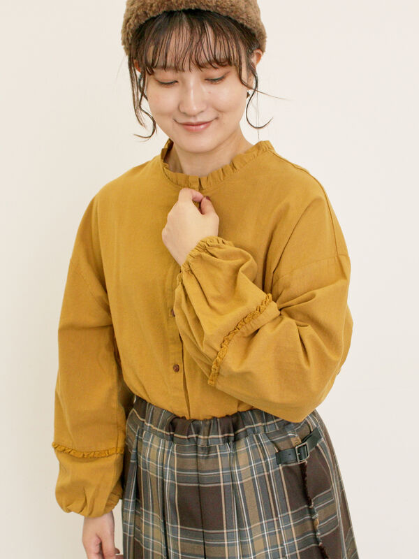 前後2WAY襟フリルチュニック(マスタード)|Samansa Mos2(サマンサ モスモス)通販