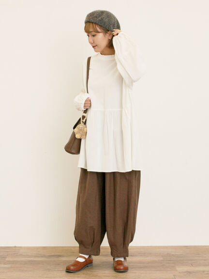 前後2WAY襟フリルチュニック(オフホワイト/チャコールグレー/マスタード)|Samansa Mos2(サマンサ モスモス)通販