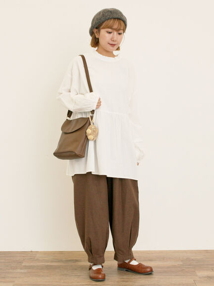 前後2WAY襟フリルチュニック(オフホワイト/チャコールグレー/マスタード)|Samansa Mos2(サマンサ モスモス)通販