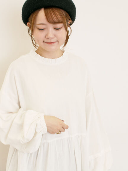 前後2WAY襟フリルチュニック(オフホワイト/チャコールグレー/マスタード)|Samansa Mos2(サマンサ モスモス)通販