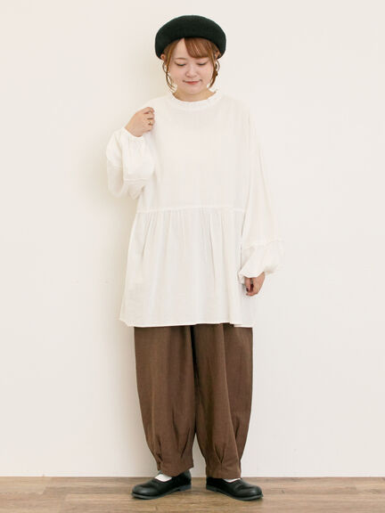 前後2WAY襟フリルチュニック(オフホワイト/チャコールグレー/マスタード)|Samansa Mos2(サマンサ モスモス)通販