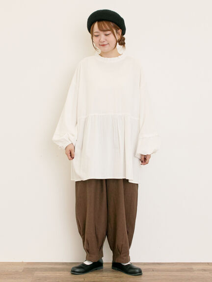 前後2WAY襟フリルチュニック(オフホワイト/チャコールグレー/マスタード)|Samansa Mos2(サマンサ モスモス)通販