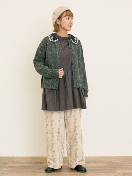 前後2WAY襟フリルチュニック(オフホワイト/チャコールグレー/マスタード)|Samansa Mos2(サマンサ モスモス)通販