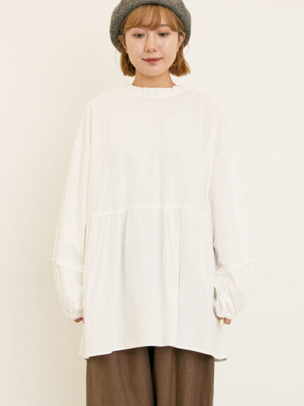 前後2WAY襟フリルチュニック(オフホワイト/チャコールグレー/マスタード)|Samansa Mos2(サマンサ モスモス)通販