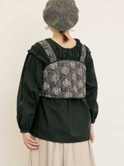 パッチワーク風花柄キルトビスチェ(ブラック/ベージュ/イエロー)|Samansa Mos2(サマンサ モスモス)通販