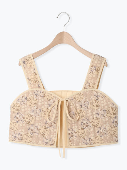 パッチワーク風花柄キルトビスチェ(ブラック/ベージュ/イエロー)|Samansa Mos2(サマンサ モスモス)通販