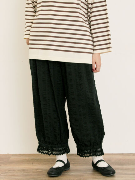 【M/Lサイズ】裾スカラップかぼちゃパンツ(ブラック/モカ/キナリ)|Samansa Mos2(サマンサ モスモス)通販