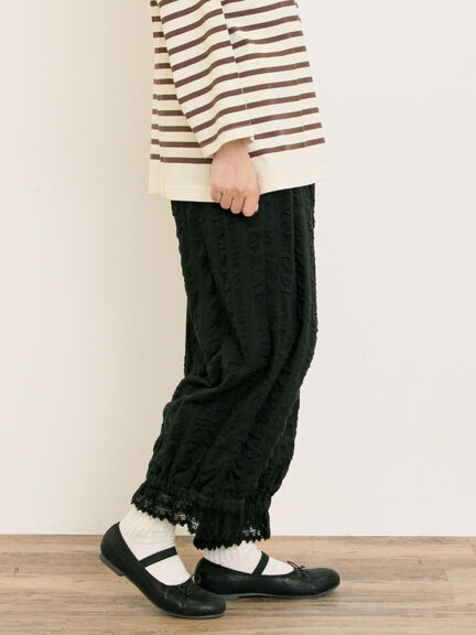 【M/Lサイズ】裾スカラップかぼちゃパンツ(ブラック/モカ/キナリ)|Samansa Mos2(サマンサ モスモス)通販