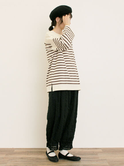 【M/Lサイズ】裾スカラップかぼちゃパンツ(ブラック/モカ/キナリ)|Samansa Mos2(サマンサ モスモス)通販