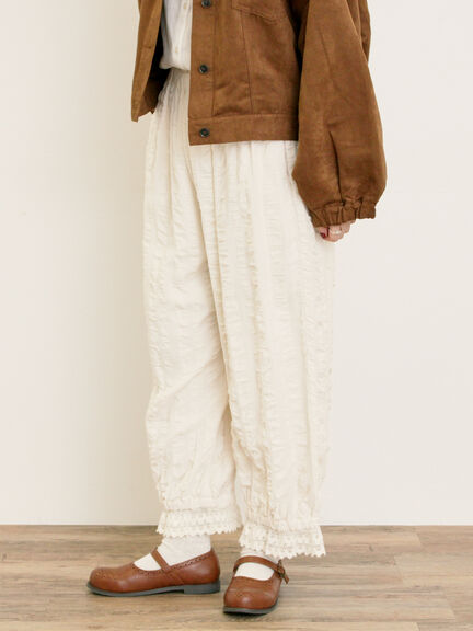 【M/Lサイズ】裾スカラップかぼちゃパンツ(ブラック/モカ/キナリ)|Samansa Mos2(サマンサ モスモス)通販