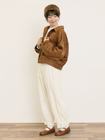 【M/Lサイズ】裾スカラップかぼちゃパンツ(ブラック/モカ/キナリ)|Samansa Mos2(サマンサ モスモス)通販