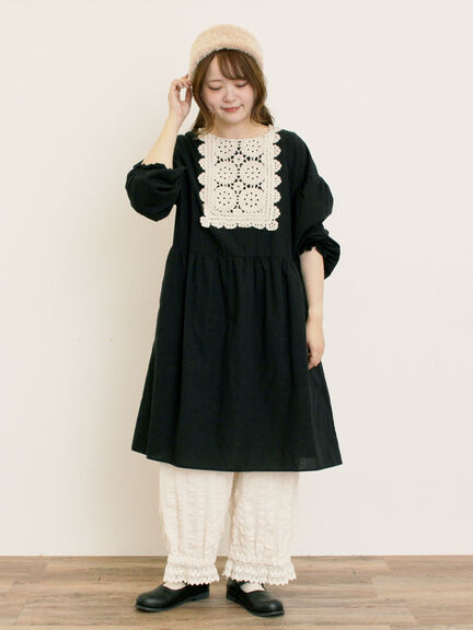 【M/Lサイズ】裾スカラップかぼちゃパンツ(ブラック/モカ/キナリ)|Samansa Mos2(サマンサ モスモス)通販