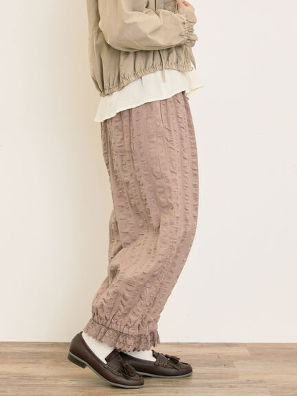 【M/Lサイズ】裾スカラップかぼちゃパンツ(ブラック/モカ/キナリ)|Samansa Mos2(サマンサ モスモス)通販