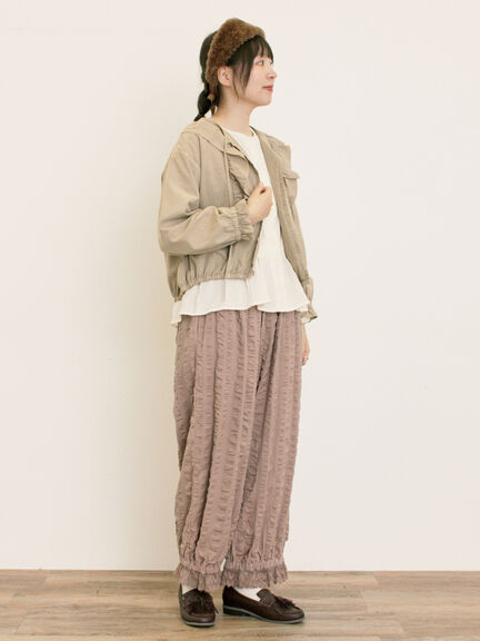 【M/Lサイズ】裾スカラップかぼちゃパンツ(ブラック/モカ/キナリ)|Samansa Mos2(サマンサ モスモス)通販