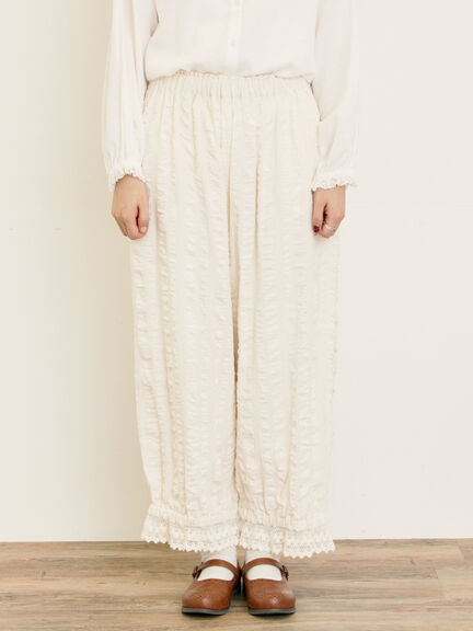 【M/Lサイズ】裾スカラップかぼちゃパンツ(ブラック/モカ/キナリ)|Samansa Mos2(サマンサ モスモス)通販