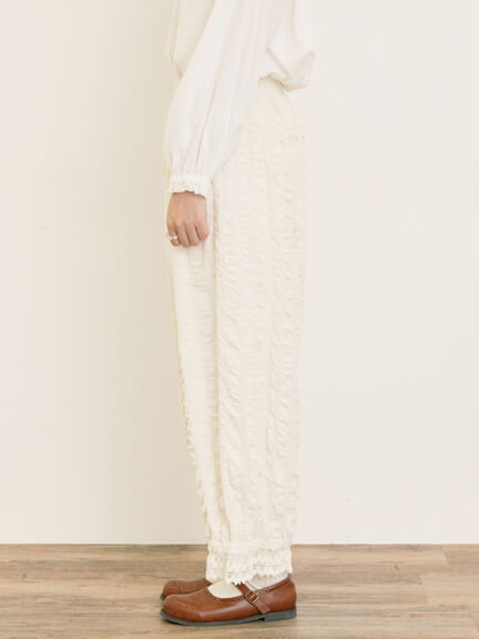 【M/Lサイズ】裾スカラップかぼちゃパンツ(ブラック/モカ/キナリ)|Samansa Mos2(サマンサ モスモス)通販