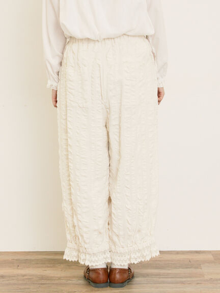 【M/Lサイズ】裾スカラップかぼちゃパンツ(ブラック/モカ/キナリ)|Samansa Mos2(サマンサ モスモス)通販