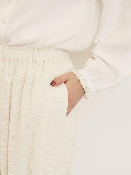 【M/Lサイズ】裾スカラップかぼちゃパンツ(ブラック/モカ/キナリ)|Samansa Mos2(サマンサ モスモス)通販