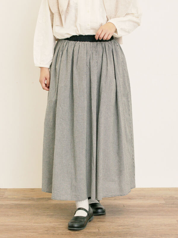 配色ベルトギャザースカート(ブラック/ベージュ/ブルー)|Samansa Mos2(サマンサ モスモス)通販