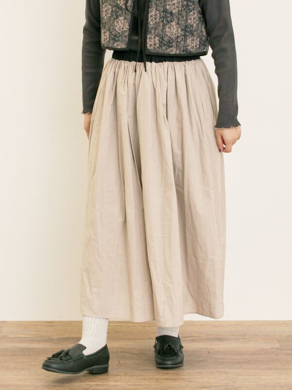 配色ベルトギャザースカート(ベージュ)|Samansa Mos2(サマンサ モスモス)通販