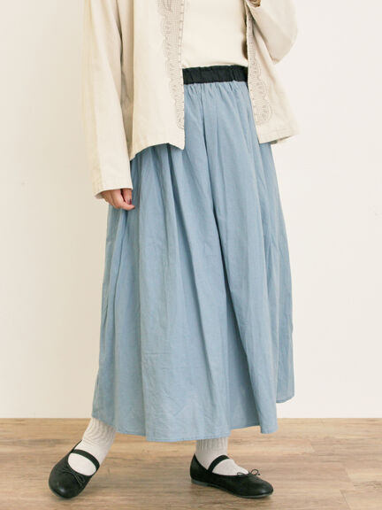 配色ベルトギャザースカート(ブラック/ベージュ/ブルー)|Samansa Mos2(サマンサ モスモス)通販