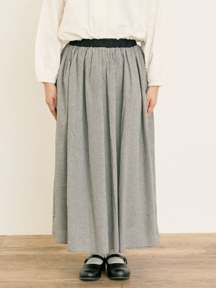 配色ベルトギャザースカート(ブラック/ベージュ/ブルー)|Samansa Mos2(サマンサ モスモス)通販