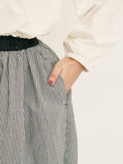 配色ベルトギャザースカート(ブラック/ベージュ/ブルー)|Samansa Mos2(サマンサ モスモス)通販