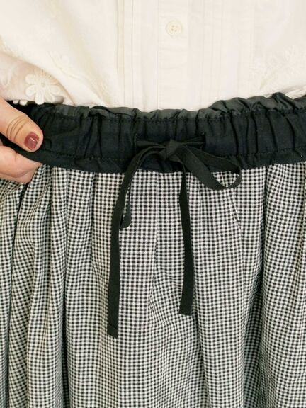 配色ベルトギャザースカート(ブラック/ベージュ/ブルー)|Samansa Mos2(サマンサ モスモス)通販