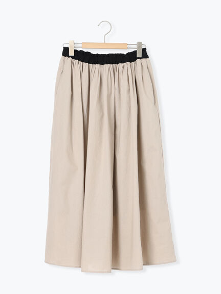 配色ベルトギャザースカート(ブラック/ベージュ/ブルー)|Samansa Mos2(サマンサ モスモス)通販