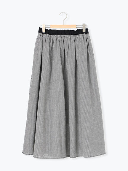 配色ベルトギャザースカート(ブラック/ベージュ/ブルー)|Samansa Mos2(サマンサ モスモス)通販