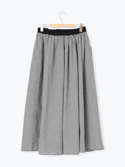 配色ベルトギャザースカート(ブラック/ベージュ/ブルー)|Samansa Mos2(サマンサ モスモス)通販