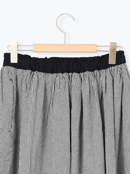 配色ベルトギャザースカート(ブラック/ベージュ/ブルー)|Samansa Mos2(サマンサ モスモス)通販