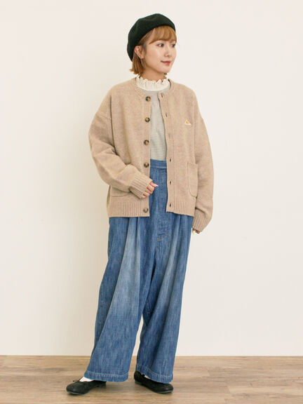 【KELTY×Samansa Mos2】クルーネックカーディガン(チャコールグレー/レッド/ベージュ/イエロー)|Samansa Mos2(サマンサ モスモス)通販