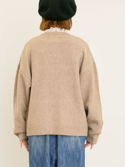 【KELTY×Samansa Mos2】クルーネックカーディガン(チャコールグレー/レッド/ベージュ/イエロー)|Samansa Mos2(サマンサ モスモス)通販